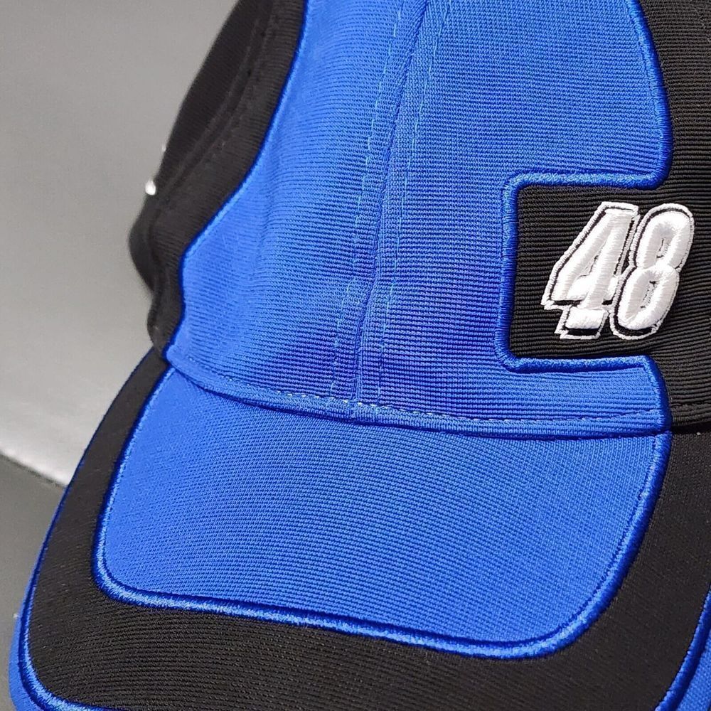 Nascar Hat Jimmie Johnson 48 Lowes Racing Black Blue Racecar Dad Cap Med Large - Picture 3 of 9